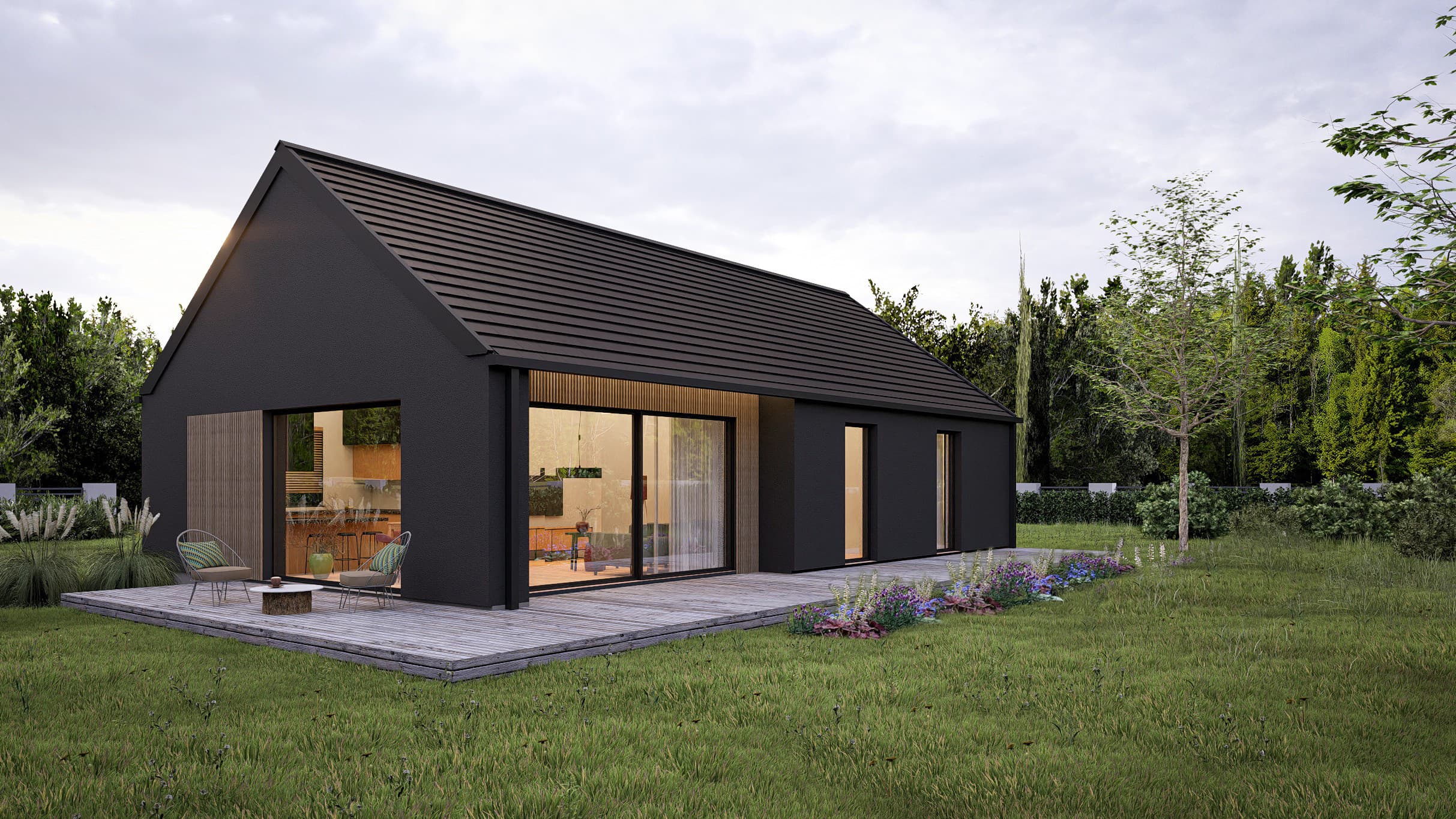 Dom z keramzytu Fienile 87 — nowoczesna stodoła, 87 m² — model domu
