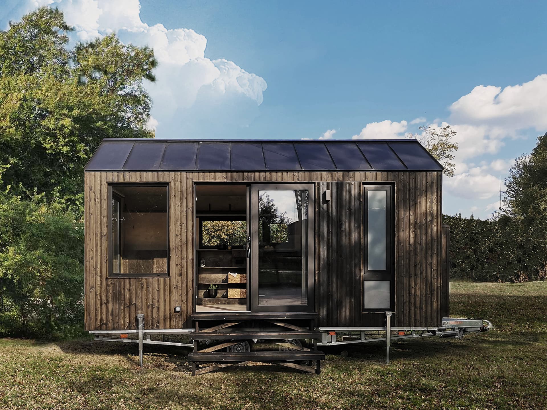 Tiny house na przyczepie SHOJI (S Tiny) — 5,5 × 2,5 m, 12 m² — model domu