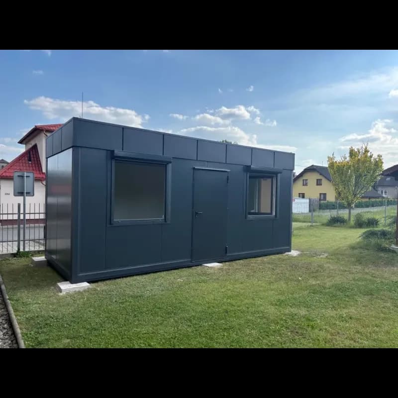Kontener biurowy A15 antracyt — 2,5 × 6,0 m — model domu