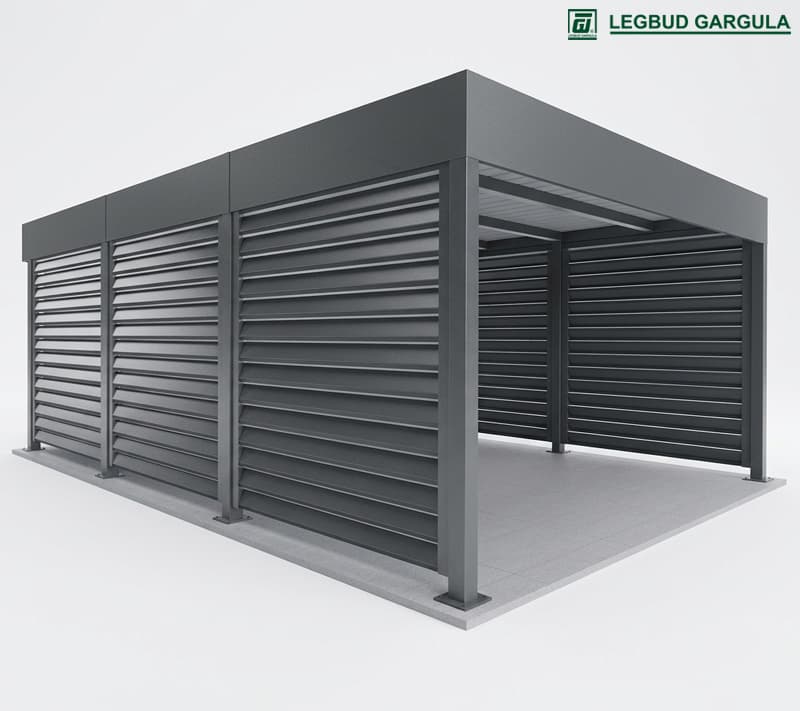 Carport FUTURO 4000 × 2400 × 6000 mm z ściankami — Józef Gargula Firma Legbud Gargula