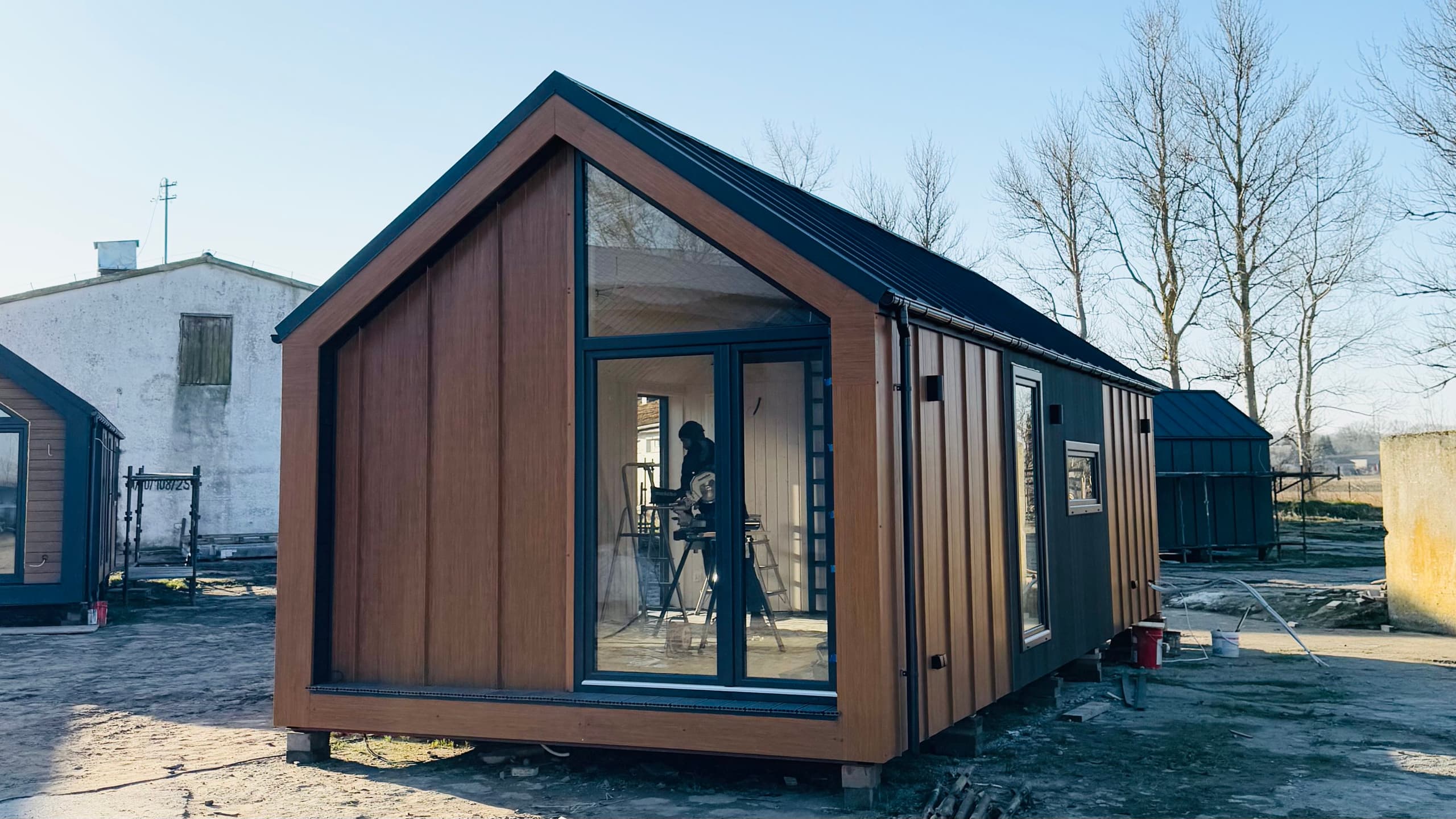 Dom mobilny Prestige z tarasem — 35 m² (układ 7) — model domu