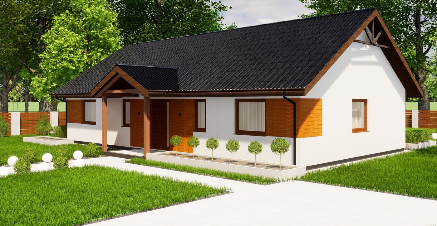 Dom szkieletowy Ewig-Haus 7 — parterowy, 75 m² — Maj-Haus Centrum Budownictwa Pasywnego Majos Robert