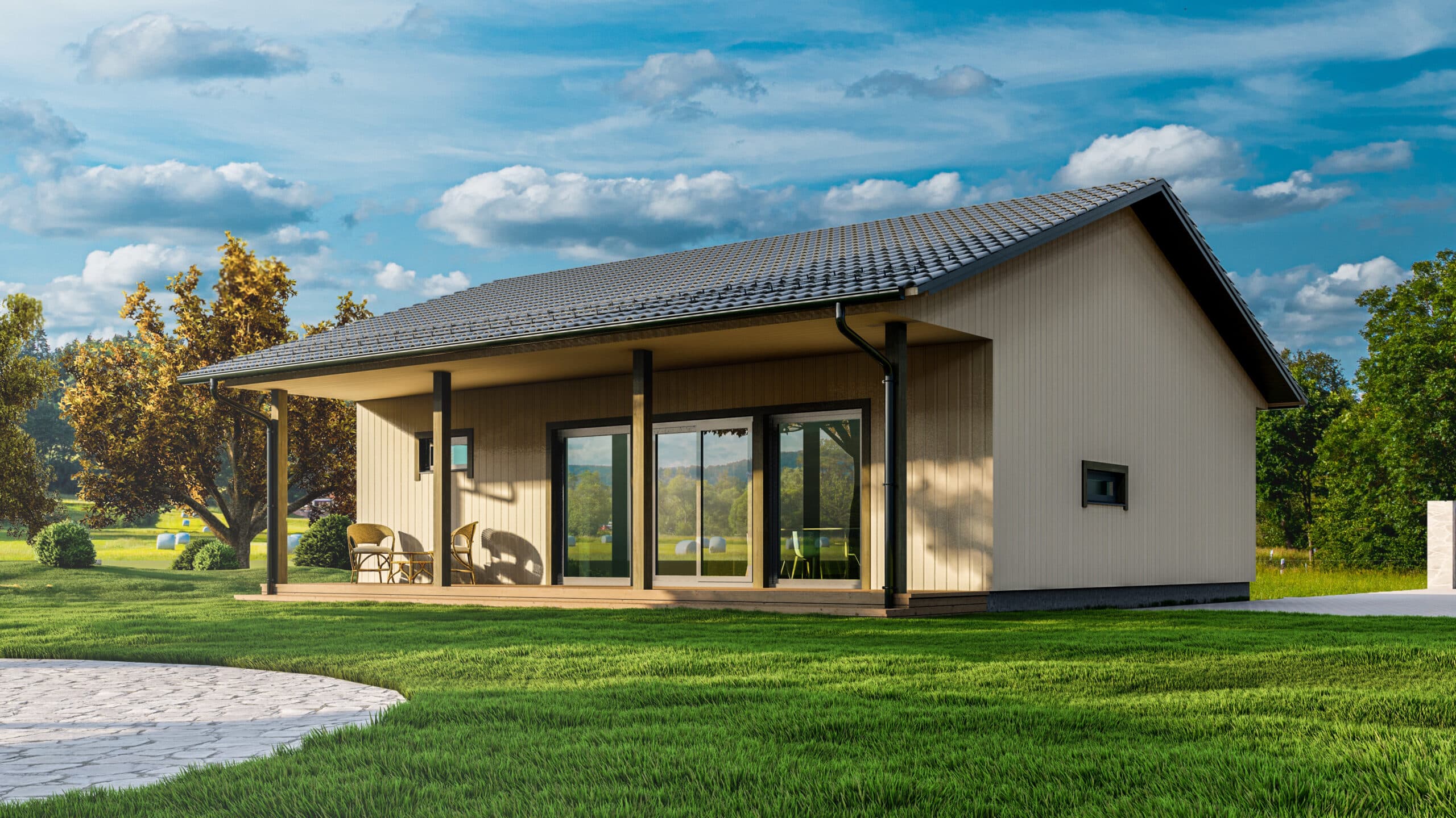 Dom szkieletowy Māja 80, 80 m² — model domu
