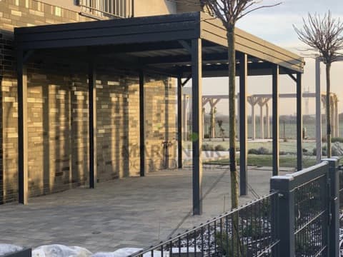 Wiata garażowa jednostanowiskowa — 4 × 6 m — Marciniak Ogrodzenia (MARCINIAK HOME Sp. z o.o.)