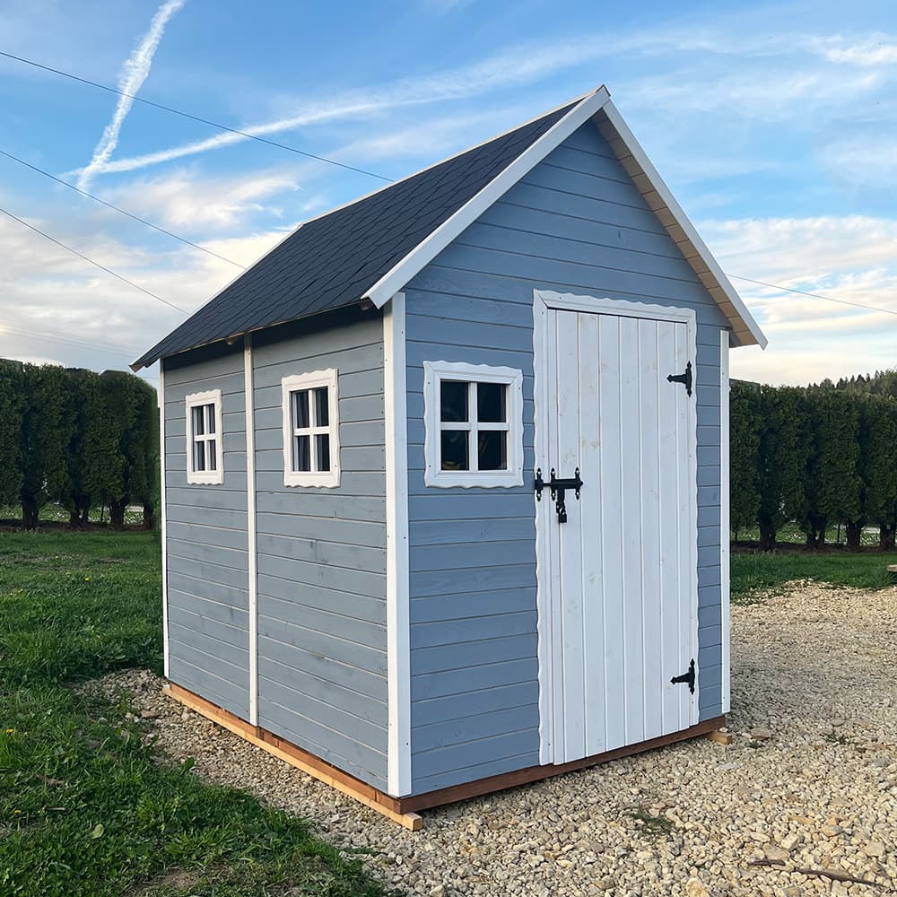 Domek narzędziowy drewniany — ok. 4 m², 1,8 × 2,3 m — Krzysztof Mikołajczyk MEBLE W DECHE