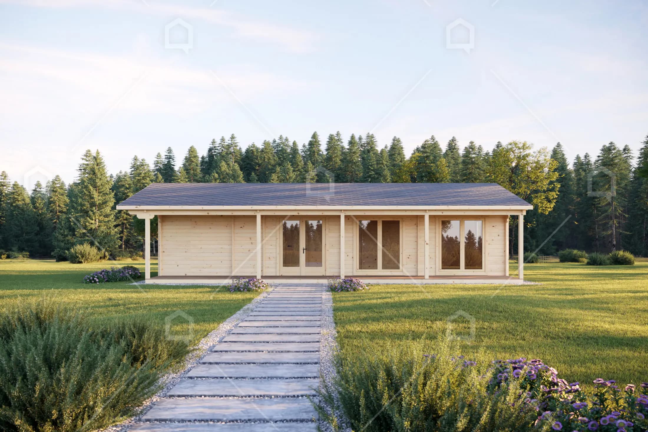 Dom letniskowy z bali Aldan (Apuokas), 77 m² — model domu