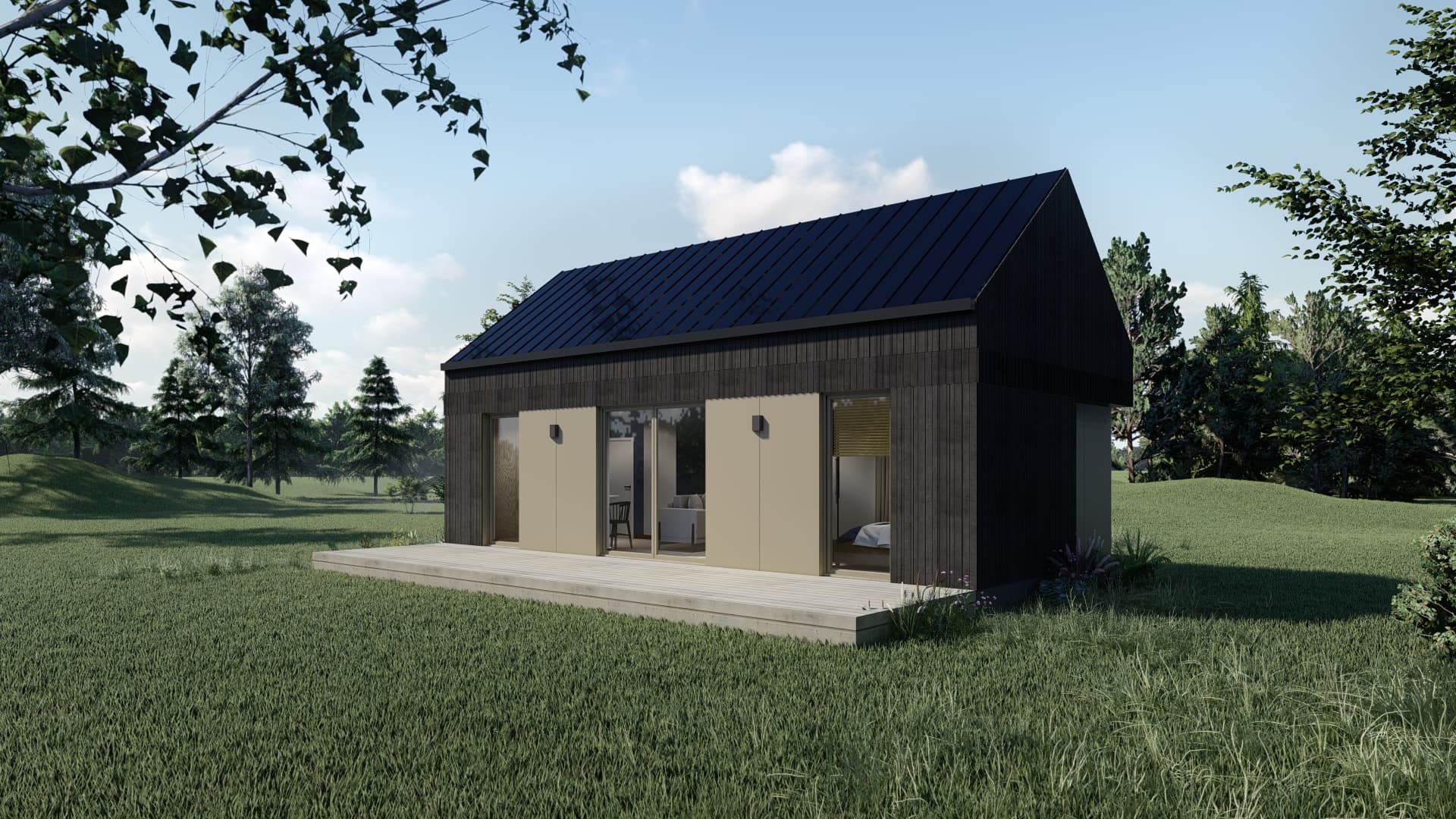 Dom modułowy „M” — 10,0 × 5,3 m, 41,4 m² — Modeagroup