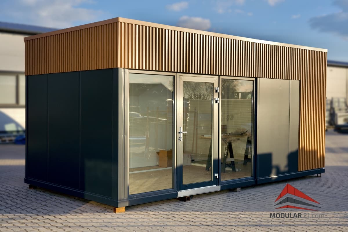 Pawilon modułowy 6 × 3 m, linia podstawowa — ok. 18 m² — Modular21