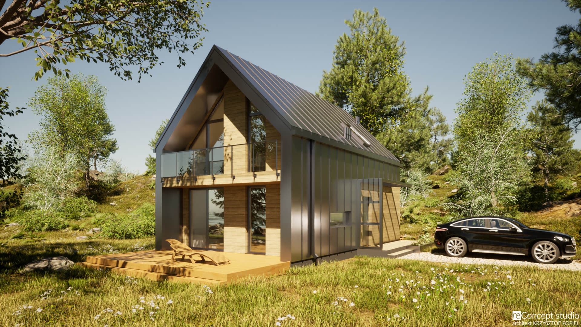 Dom szkieletowy „Rodzinka PLUS” — 69,8 m² z poddaszem — model domu