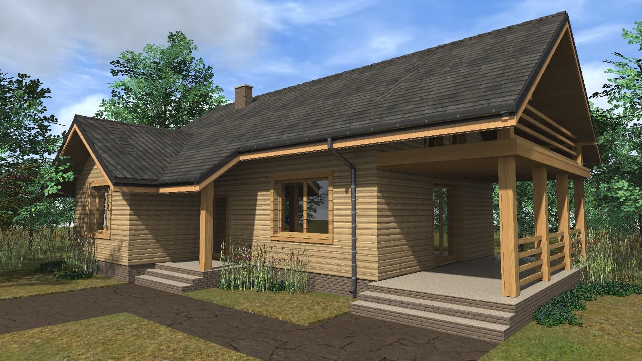 Dom z bali NATURTECH 145 z poddaszem — 112 m² — Naturtech Krzysztof Turlejski