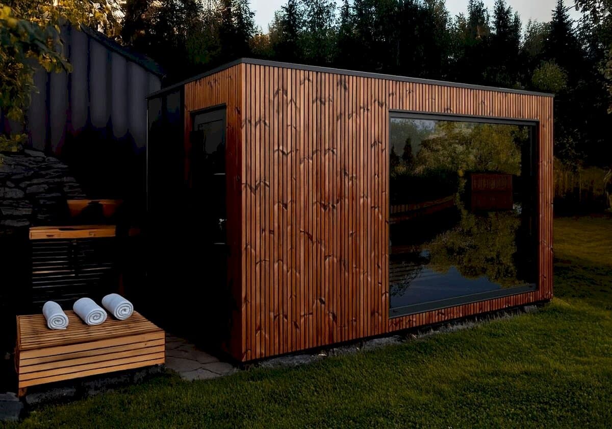 Sauna ogrodowa NORAVI VII z przedsionkiem — 10 m², Sauny NORAVI