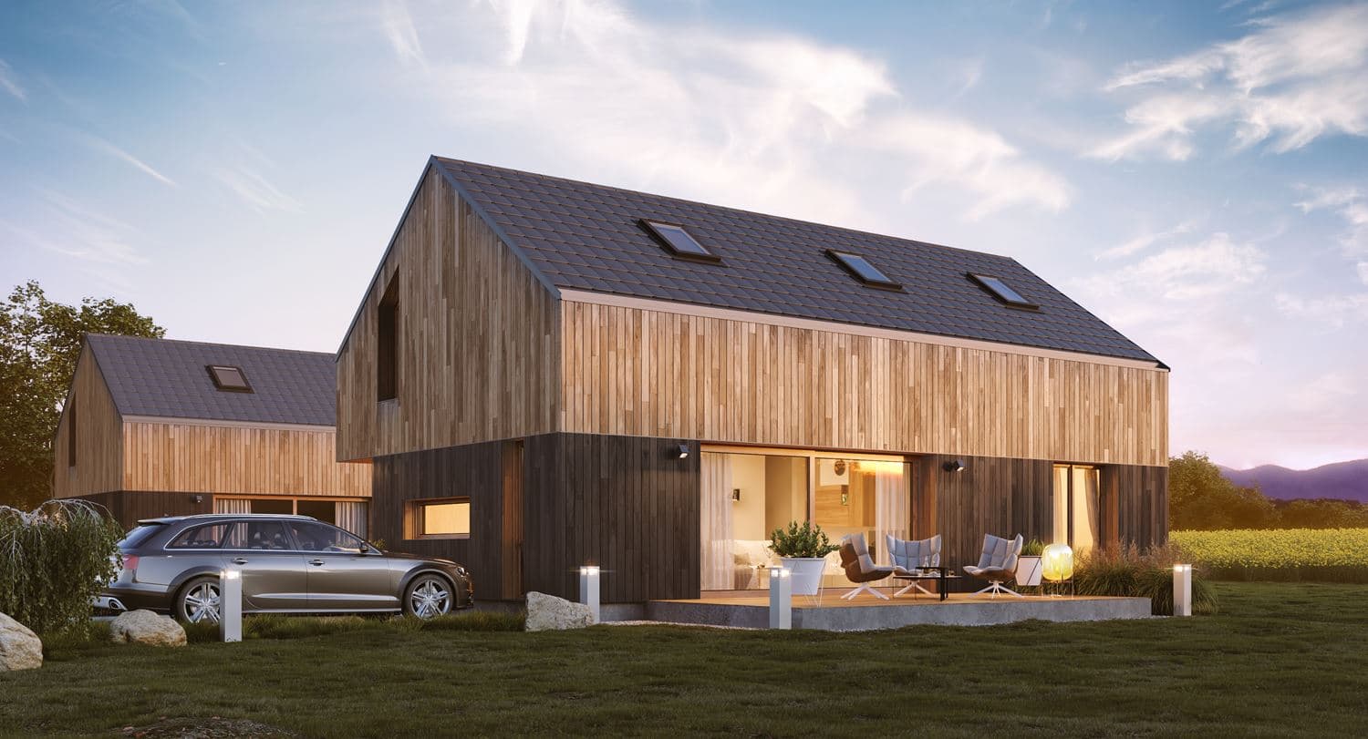NH Modern Barn 1 — dom modułowy z poddaszem, 119,30 m² — Northouse sp. z o.o.