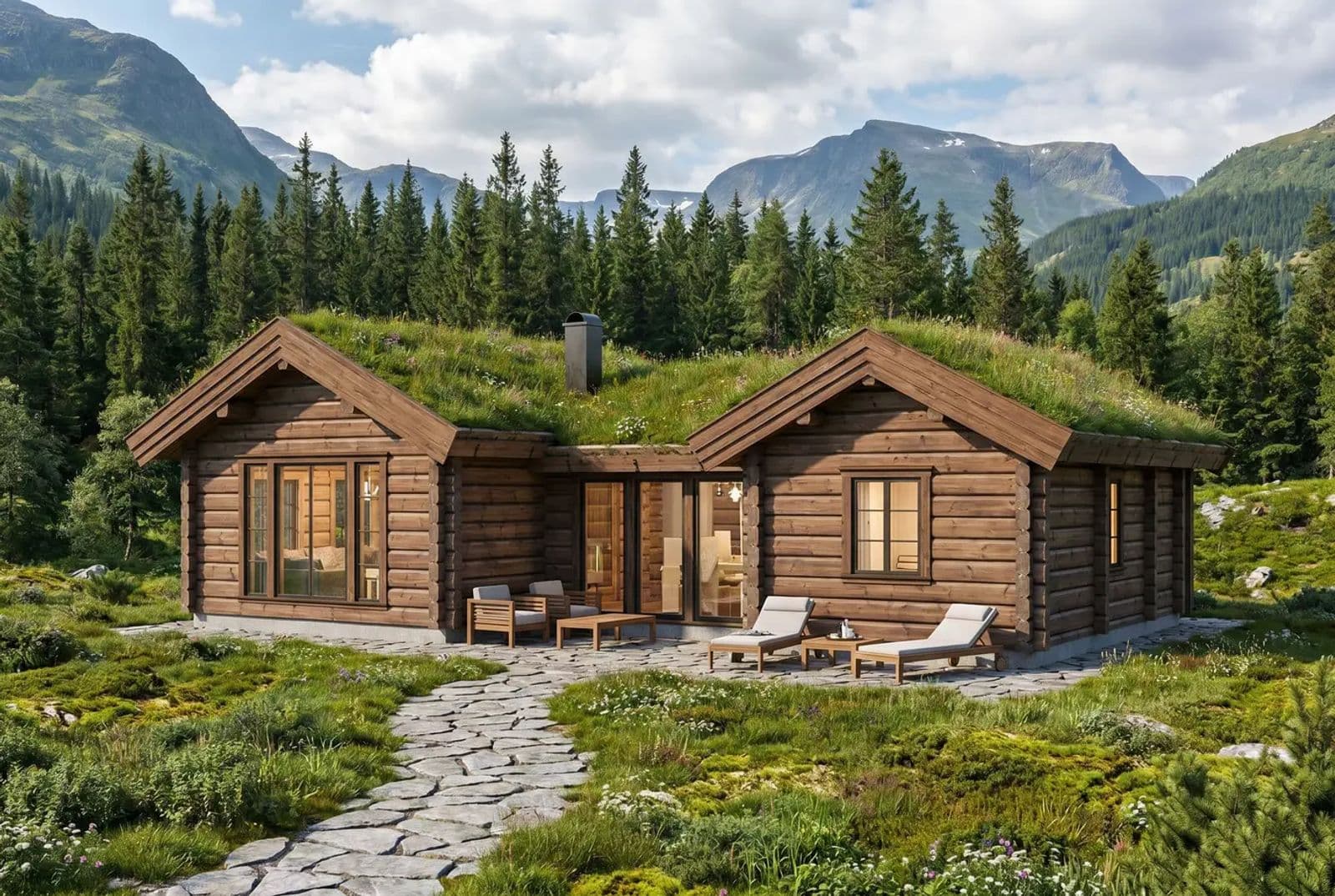 Domek z bali Teveldal 1, 73 m² — model domu