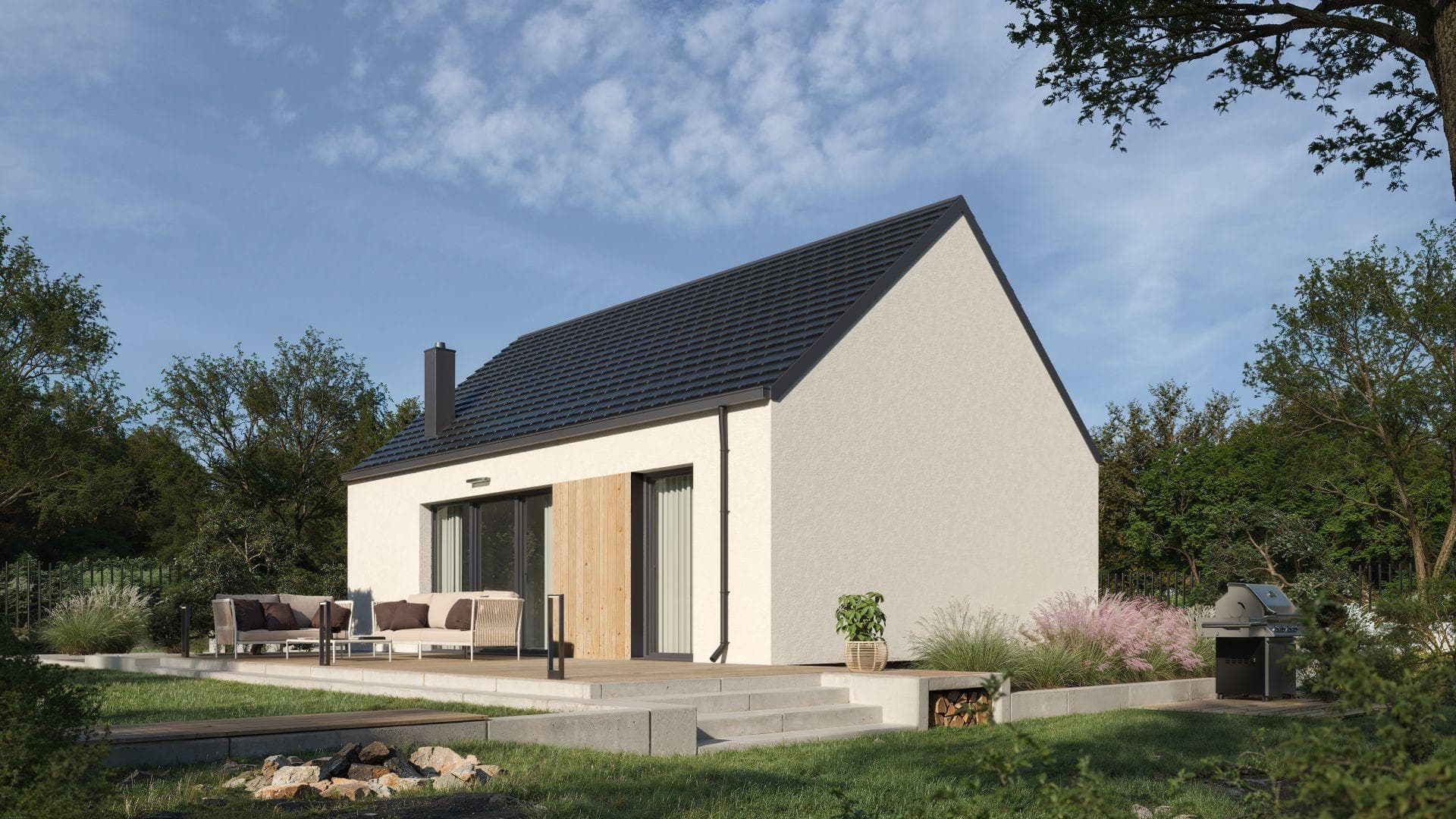 Dom prefabrykowany P.18 — parterowy z antresolą, 68 m² — P. Homes Sp. z o.o.