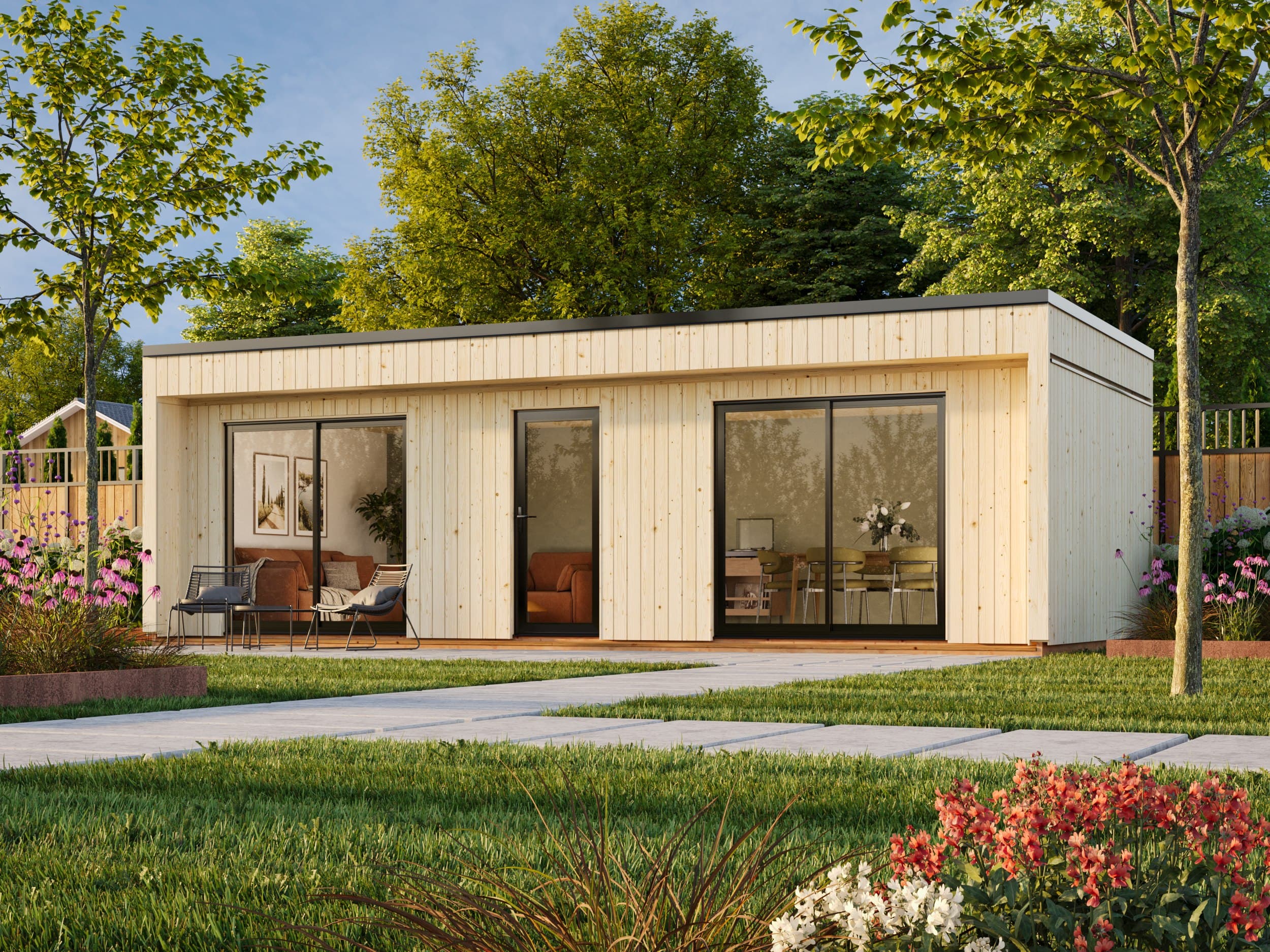 Domek ogrodowy (tiny house) Johanna 31,8 m² — 9,01 × 4,48 m — Palmako AS