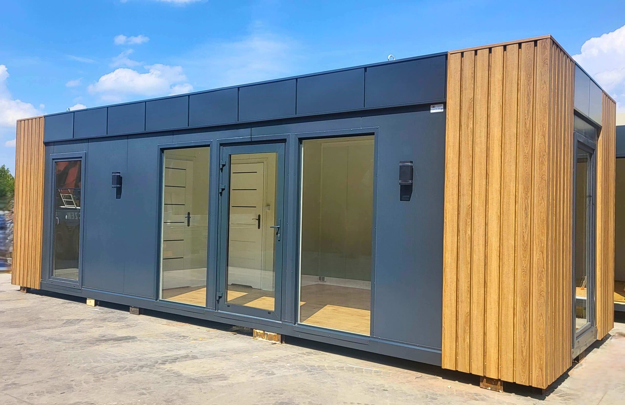 Pawilon biurowy 9 × 3 m z ramą do transportu HDS — 27 m² — Panel Sandwich Sp. z o.o.
