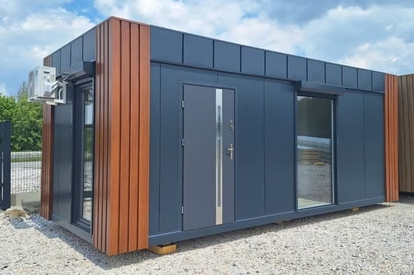 Pawilon mieszkalny 7 × 3 m z klimatyzacją i roletami — 21 m² — Panel Sandwich Sp. z o.o.