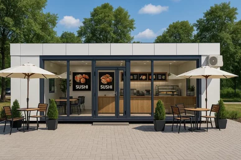Pawilon gastronomiczny 5 × 3 m — model domu