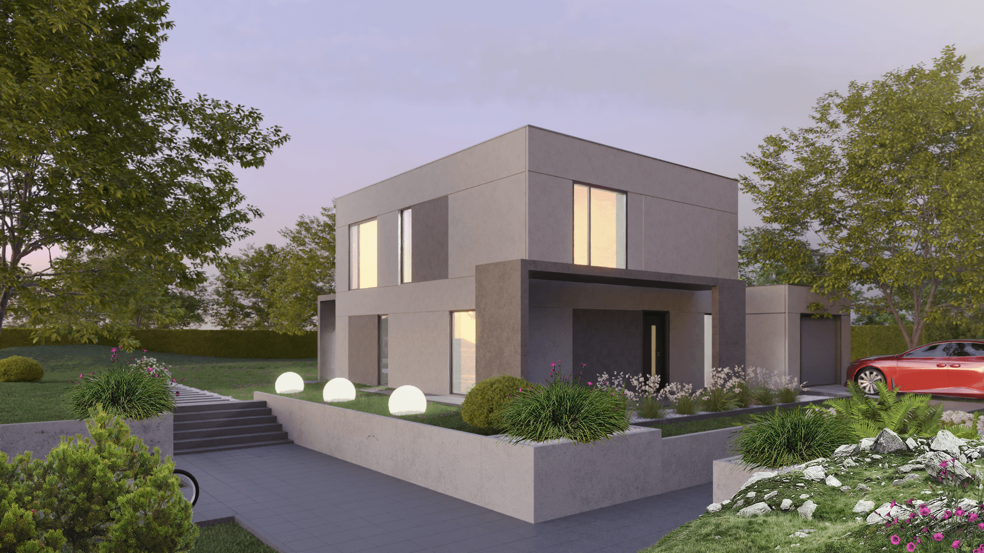 Dom PB 004 piętrowy, 131,4 m² — POZBRUK — domy prefabrykowane (POZ BRUK Sp. z o.o. Sp.j.)