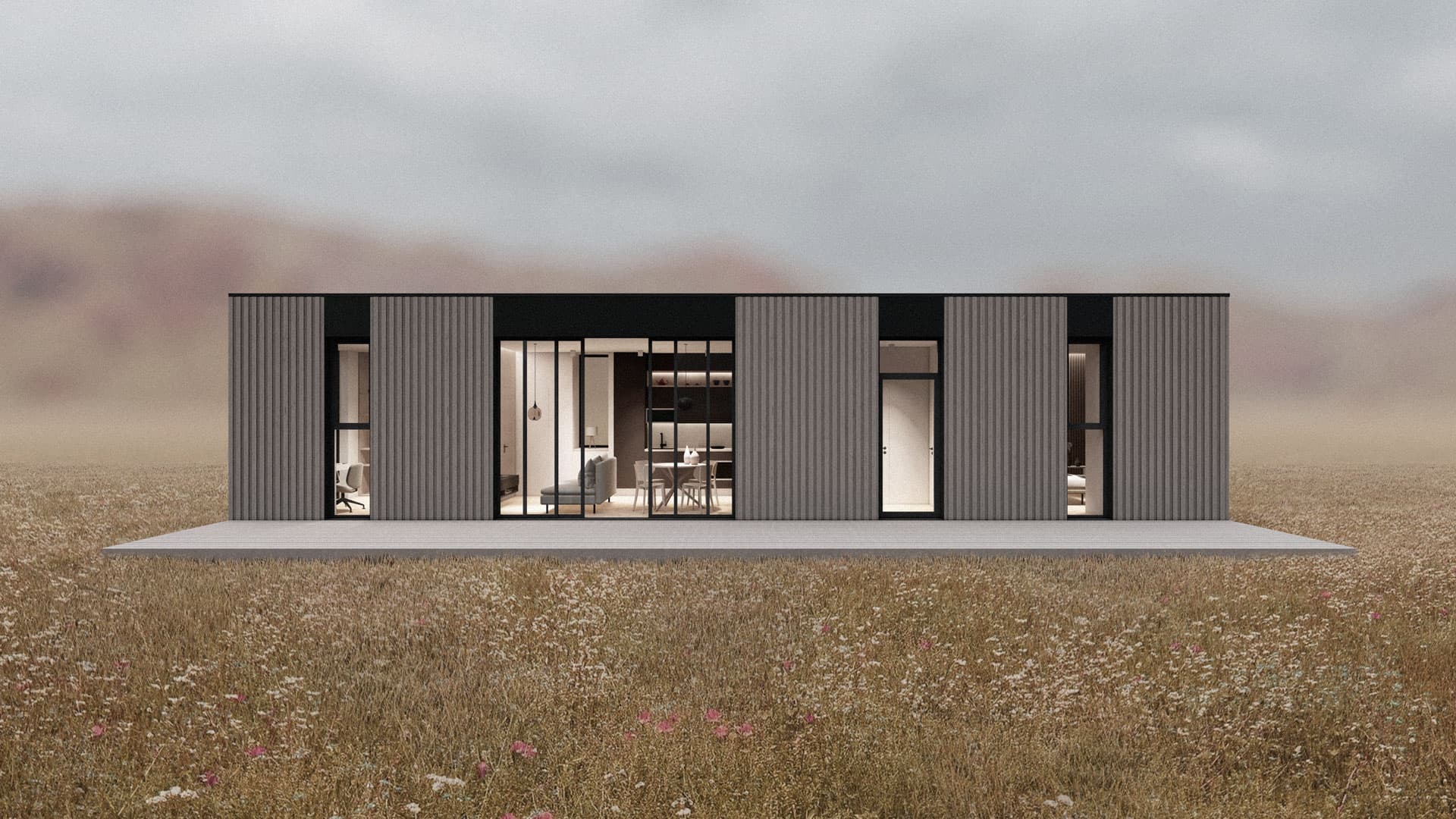 Dom modułowy EVERMOD MAX — 50 m², 2 sypialnie — Prefabhome.eu / EVERMOD (SIA „Frame House group”)