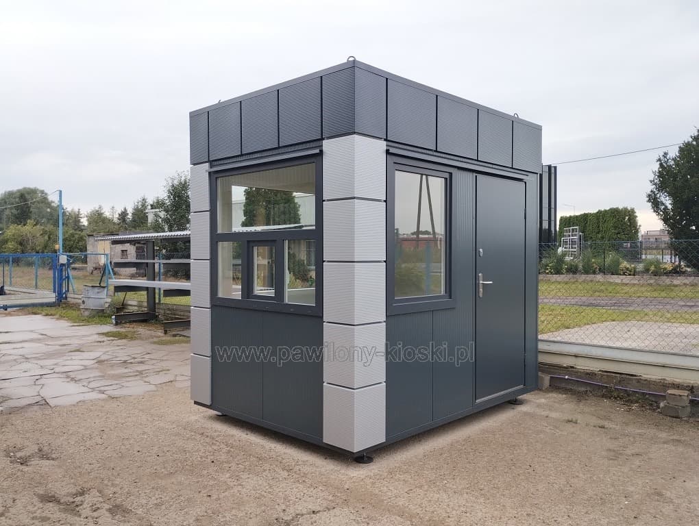Portiernia / stróżówka 2,2 × 3,0 m — 6,6 m² — Przedsiębiorstwo Wielobranżowe PRONTO Józef Liczak (Pawilony-kioski.pl)
