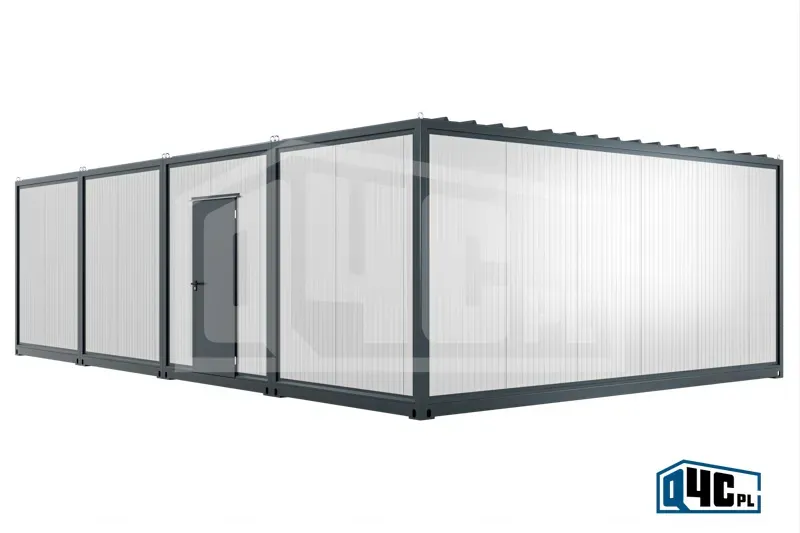 Kontener poczwórny biurowy — sala QUATRO KB 1.4.1, 6,06 × 9,76 m, 59 m² — Q4C.PL Sp. z o.o.