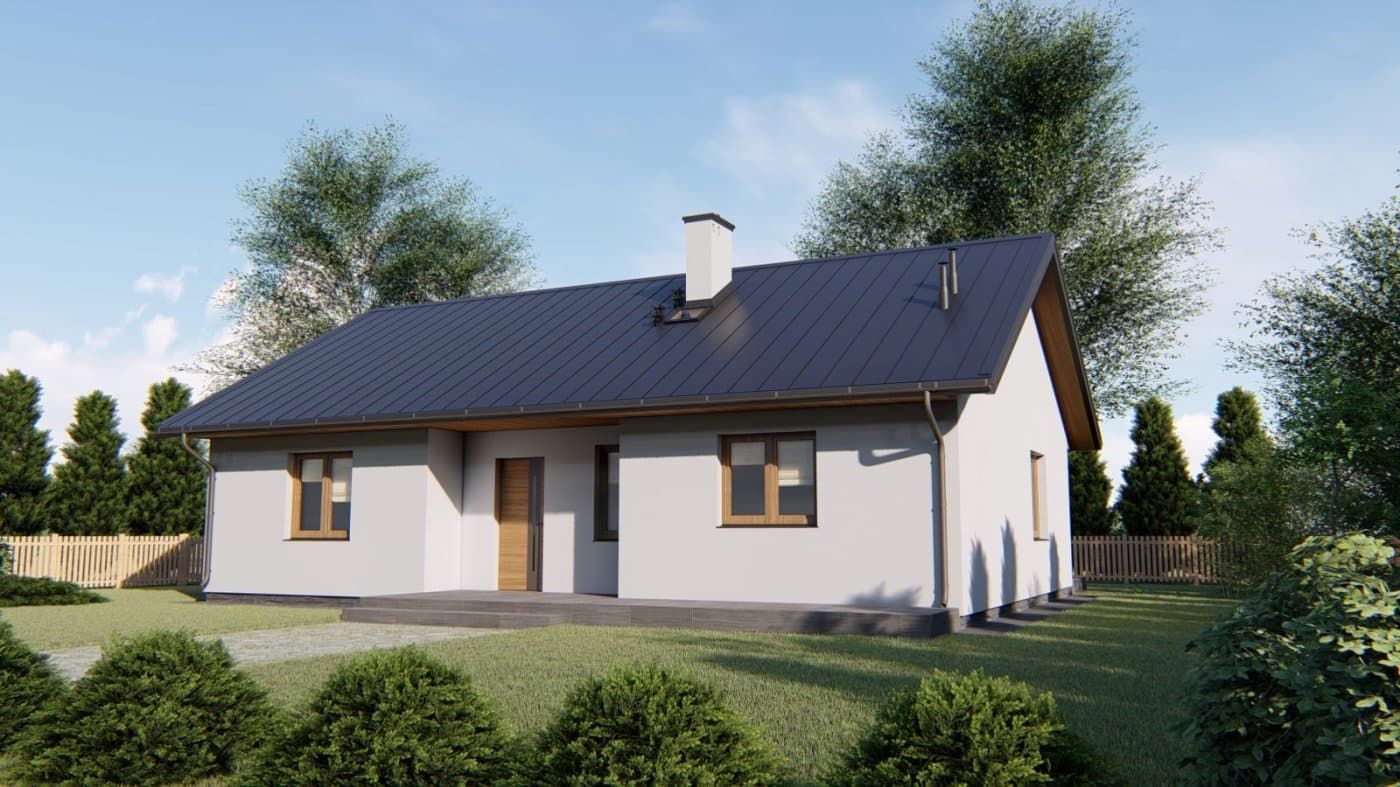 Dom szkieletowy parterowy RAMZA A 98 — 98,4 m² — RAMZA Sp. z o.o.