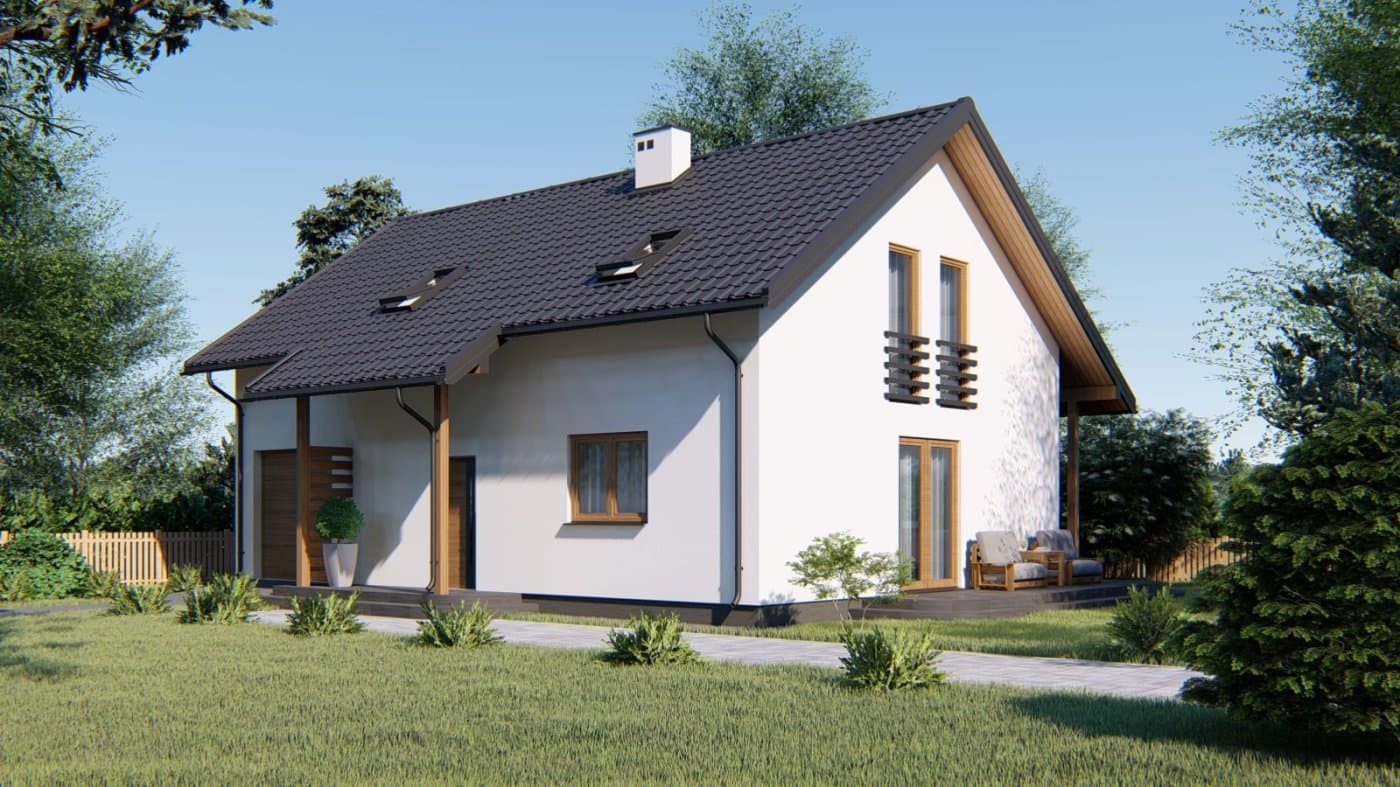 Dom szkieletowy z poddaszem RAMZA M 140 — 140,5 m² — RAMZA Sp. z o.o.