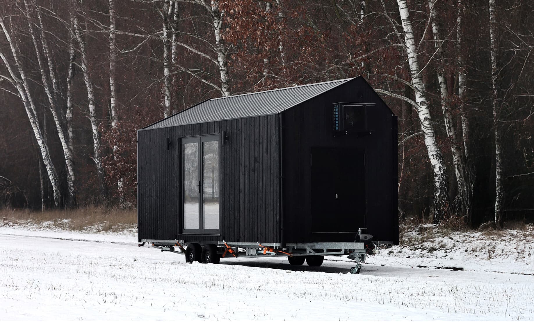 Tiny house na przyczepie AURA — 6,6 × 2,55 m — model domu