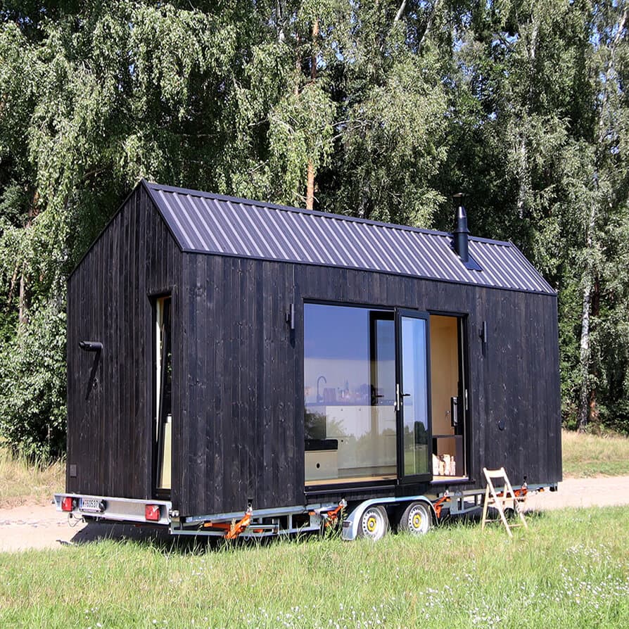 Tiny house na przyczepie PURA — 6,6 × 2,55 m, z antresolą — model domu