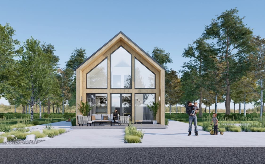 Dom stodoła Bergen z antresolą — 86 m² — Seven Poland sp. z o.o.