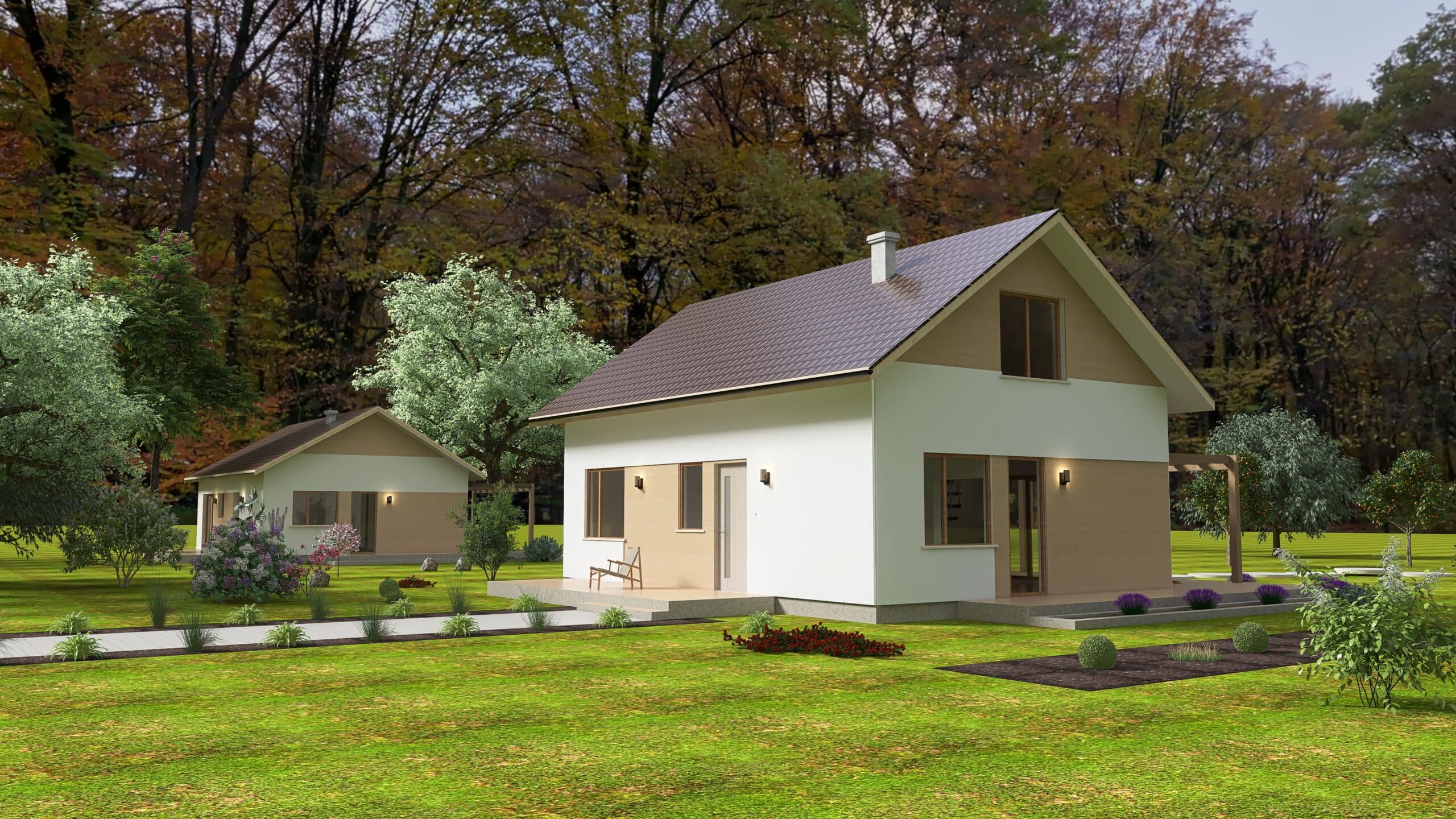 Dom Cute House z poddaszem z paneli SIP — 100 m² — model domu