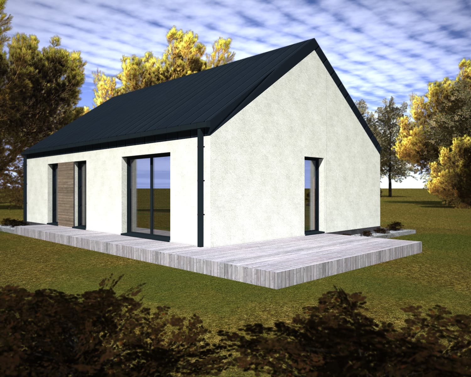 Dom szkieletowy parterowy qubi 100, 80 m² — Skandi Domy Szkieletowe (InQel Marcin Kubieniec)