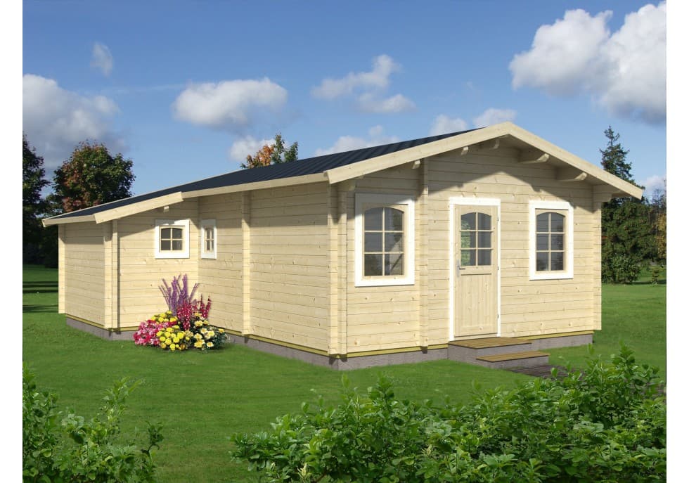 Domek z bala Emily — 6,6 × 7,8 m, 39,2 m² — model domu