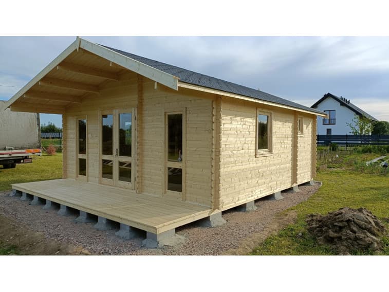 Domek z bala Aurelia 4 — 33,6 m², dwie sypialnie — model domu
