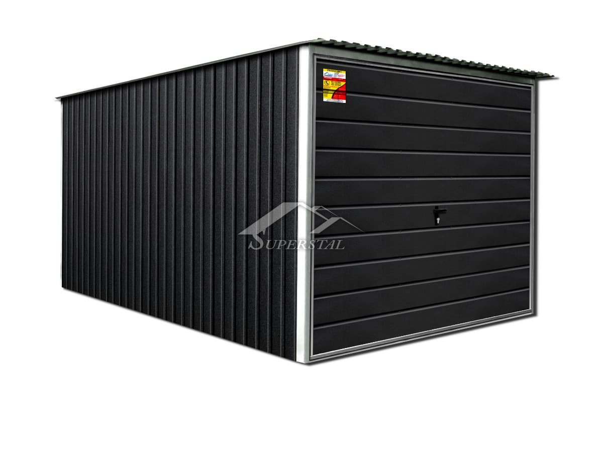 Garaż blaszany LUX grafitowy — 3 × 5 m, 15 m² — SUPERSTAL Jacek Hejmo