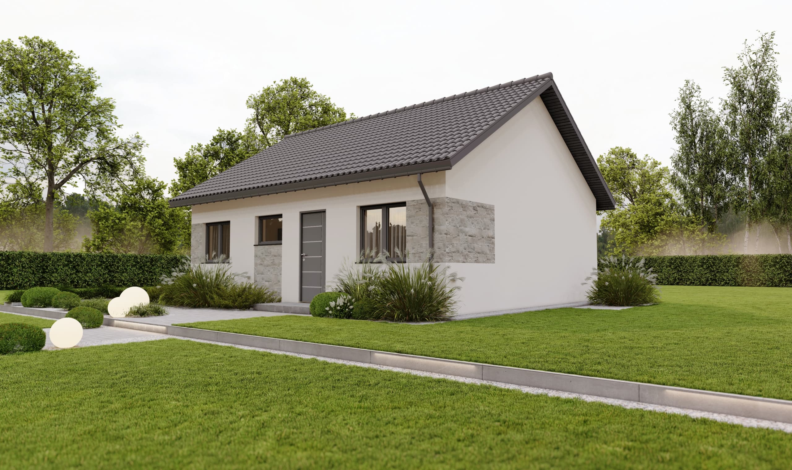 Rigi D — dom 73 m² z dachem dwuspadowym — model domu