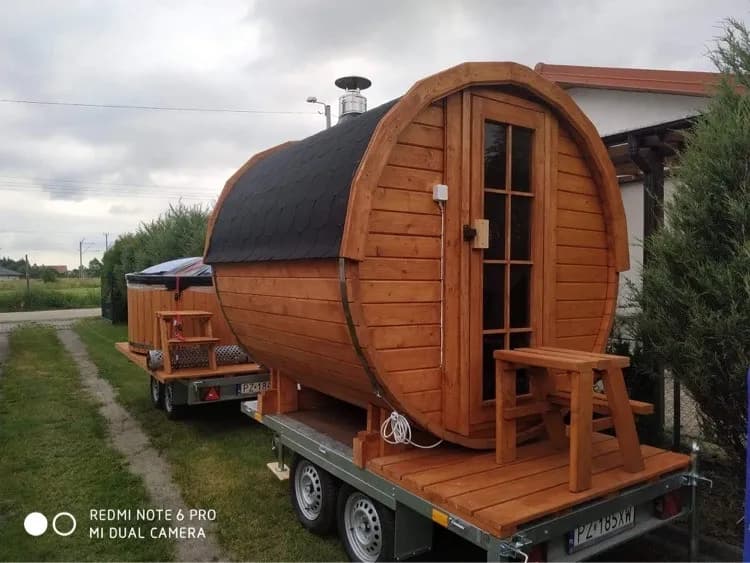 Sauna ogrodowa beczka 2,5 m z piecem elektrycznym — Syberian Sauna