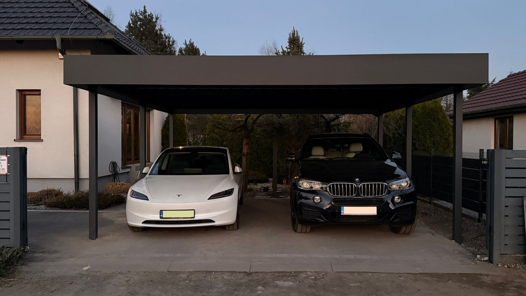 Wiata garażowa 6 × 6 m bez zabudowy ścian — 36 m², T-SPARK Kacper Tokarczyk