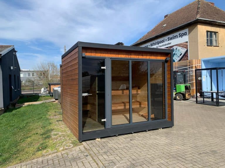Sauna ogrodowa Aurora 300 × 240 cm — Talvi (Lift Pack s.c.)