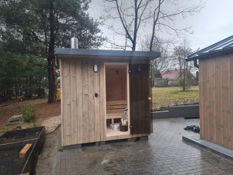Sauna ogrodowa Kostka 220 × 220 cm — Talvi (Lift Pack s.c.)