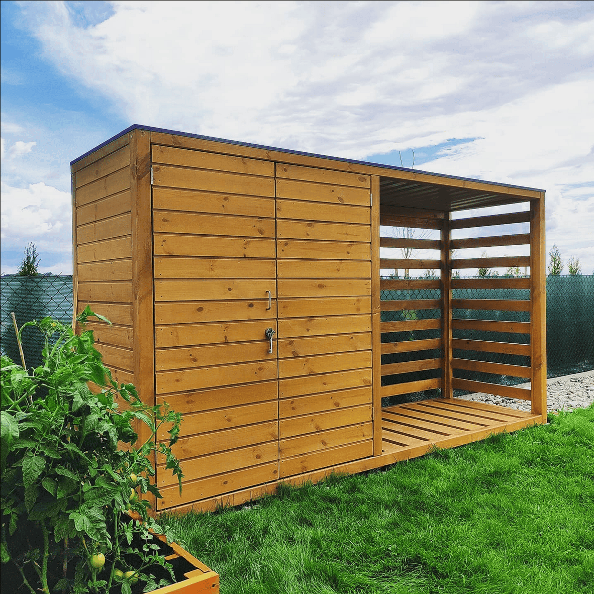 Drewutnia nowoczesna 03 — 350 × 100 cm — model domu