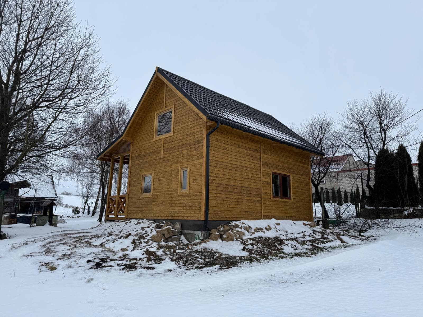 Dom szkieletowy całoroczny z poddaszem — 7 × 5 m, 70 m² — TG Wooden Constructions