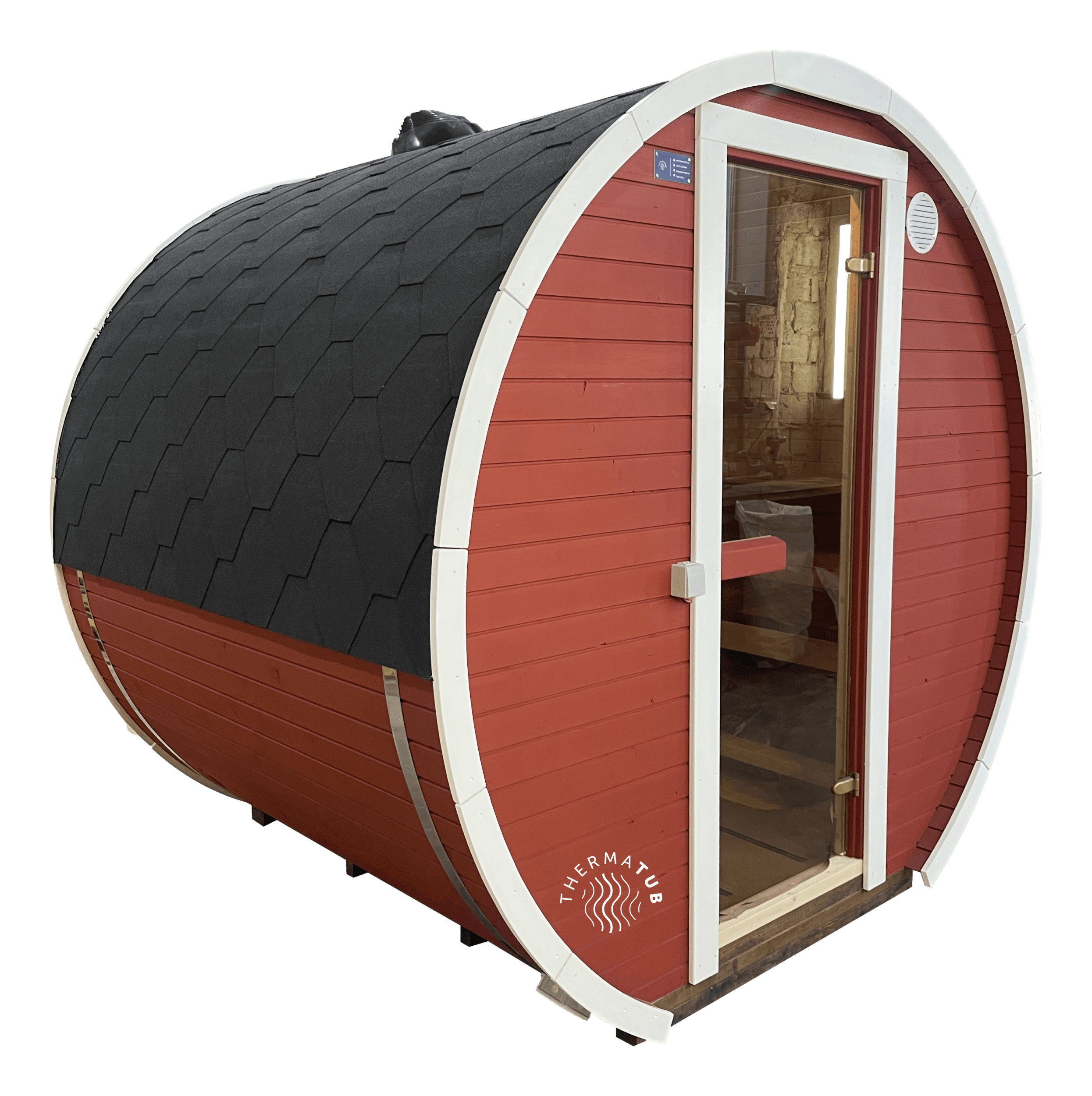Sauna beczka ThermaSauna 2M — Ø 228 cm, dł. 204 cm, 2–4 osoby — ThermaTub (UAB MAUDIS)