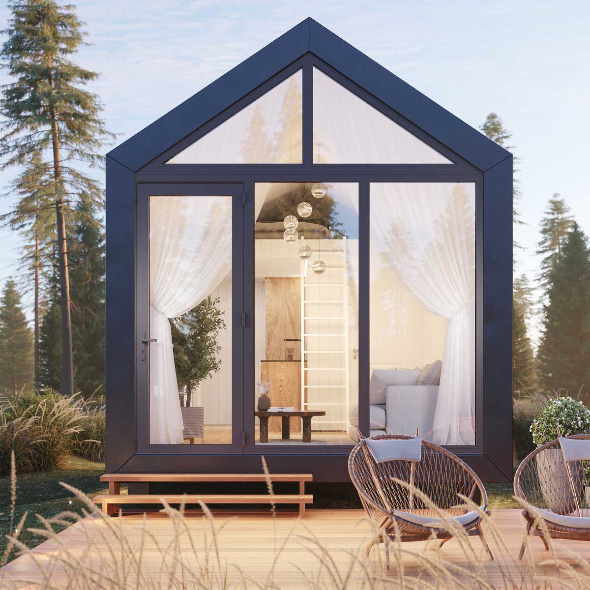 Dom modułowy Aora z antresolą, 25 m² — model domu