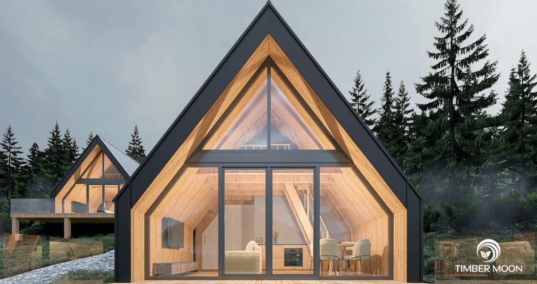 Timber Moon 38 — dom typu Brda z antresolą, 5,9 × 6,5 m — model domu