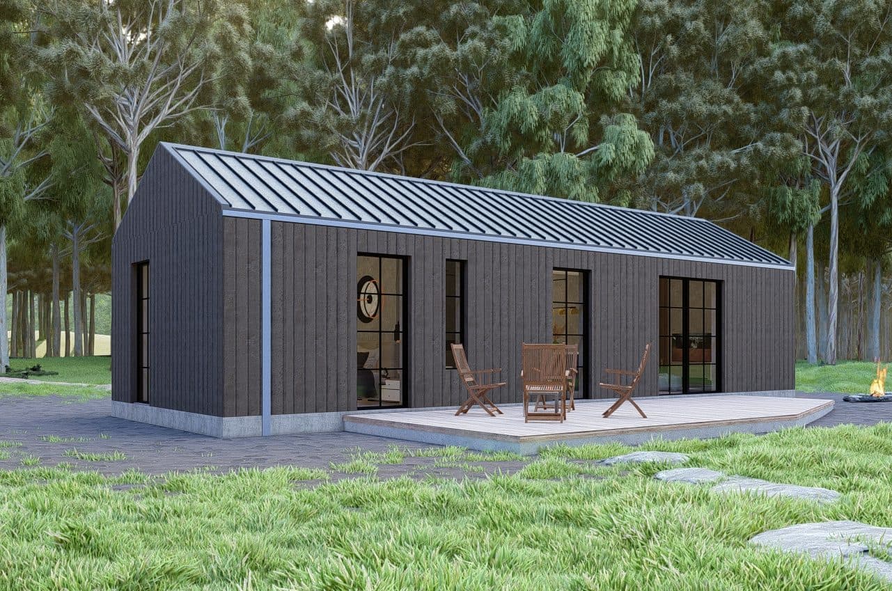 Dom modułowy Flensburg — 4,5 × 12 m, 43,24 m² — Tiny House Factory SIA