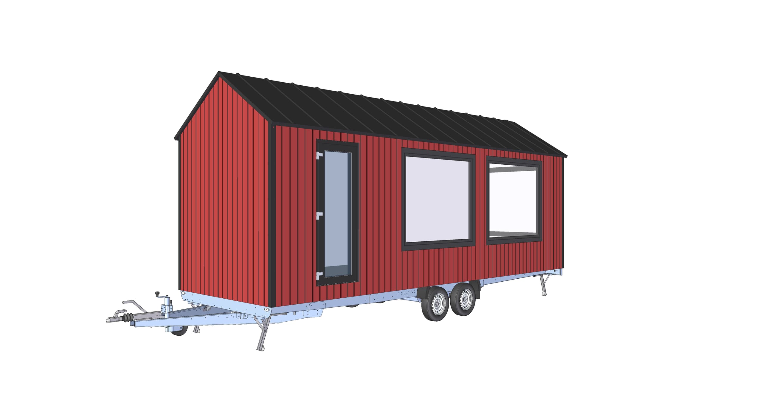 Tiny house na kołach Elsa Basic — dach dwuspadowy, 18 m² — model domu
