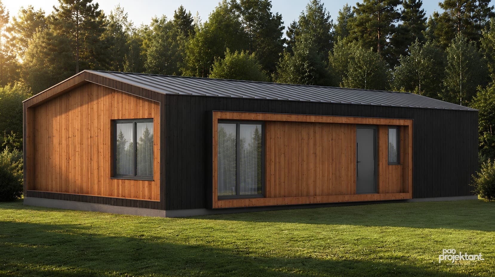 Dom modułowy MODI III — 88,2 m², 12 × 7,4 m — Tom&Luk Sp. z o.o.