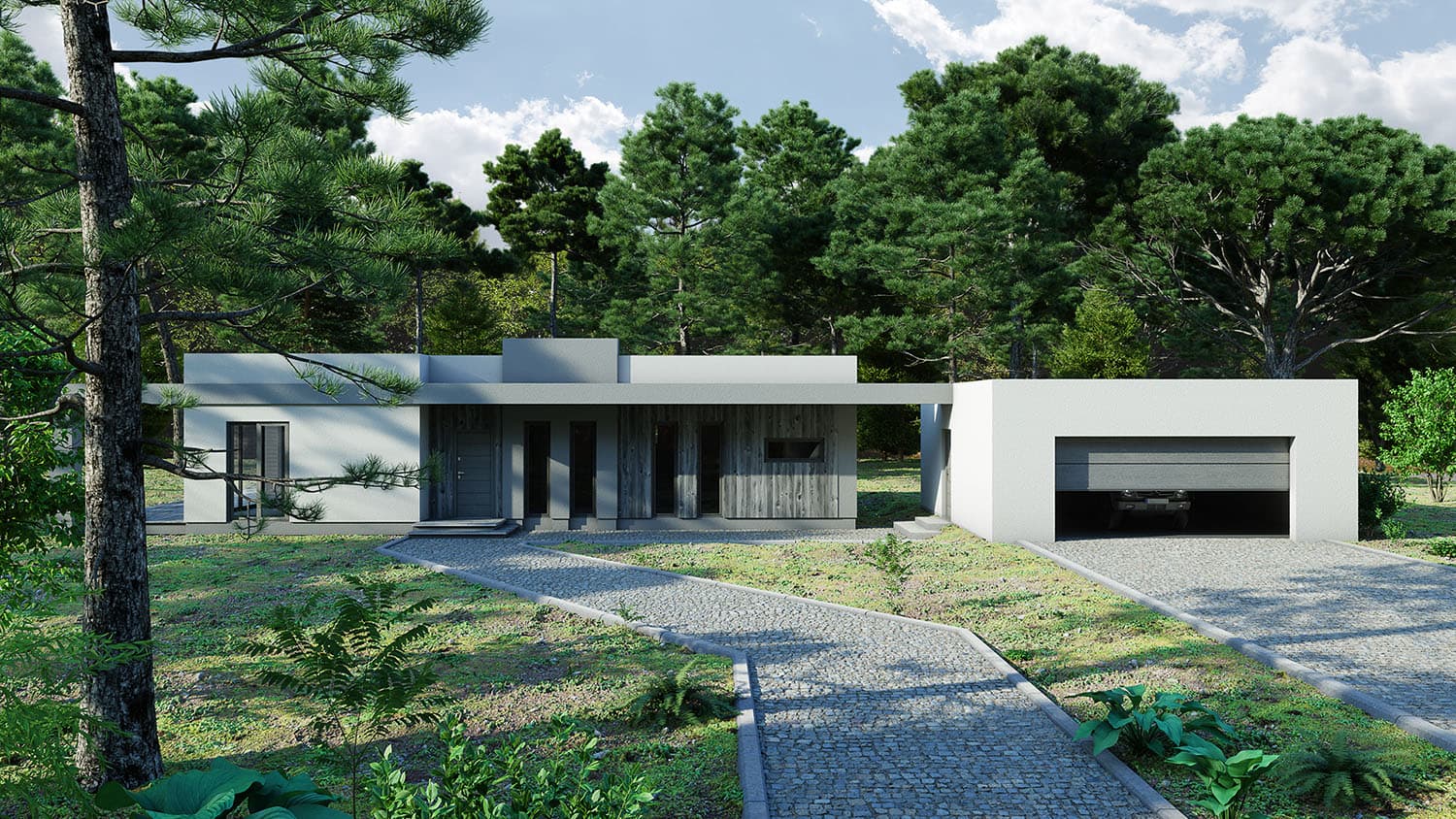 Projekt TH 1 — dom całoroczny 120 m², Hygge TRAHUS